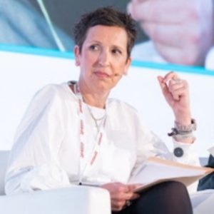 Mónica Aguado Alonso speaking at Solar & Storage Live España